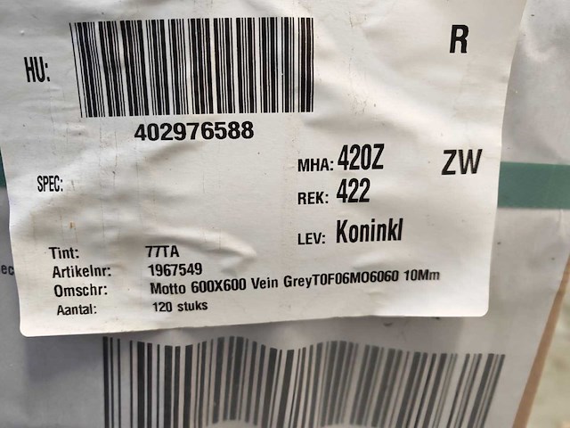 Mosa vein grey mat 60x60 cm tegel 43,2 m² - afbeelding 6 van  7