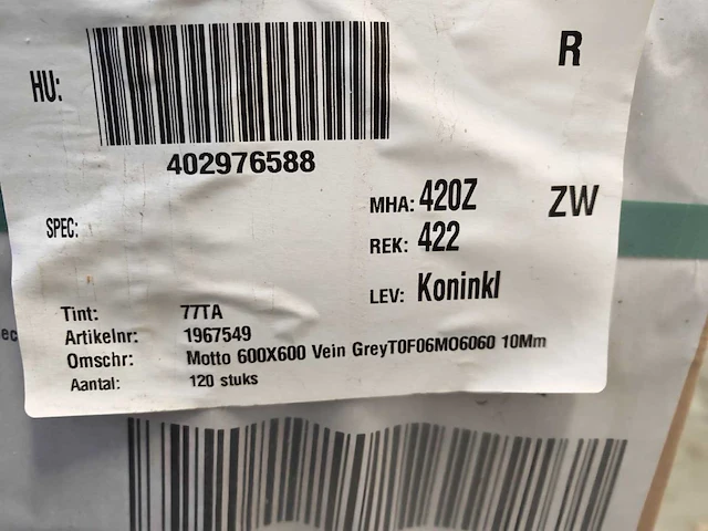 Mosa vein grey mat 60x60 cm tegel 43,2 m² - afbeelding 6 van  7