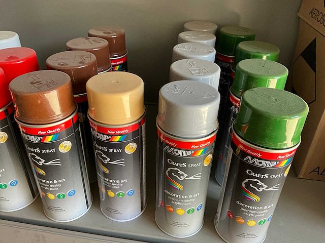 Motip diverse kleuren crafts spray 400 ml (23x) - afbeelding 2 van  2
