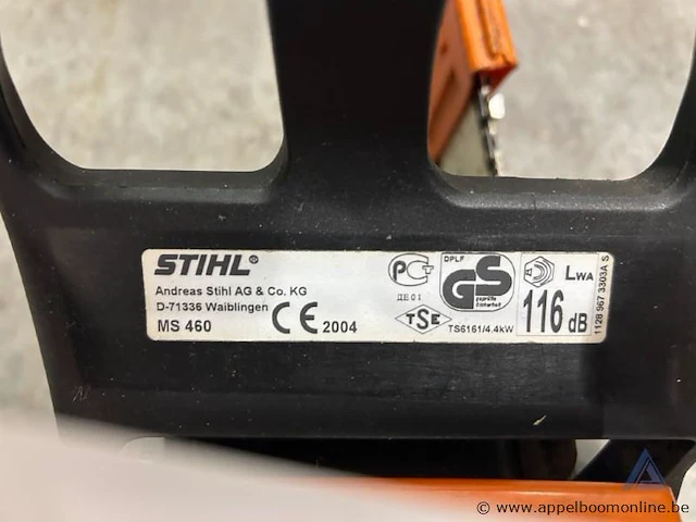 Motorzaag stihl ms 460, 4.4 kw, inclusief zaagblad 3/8" 45cm, serienummer 1128 967 3303a s - afbeelding 2 van  2