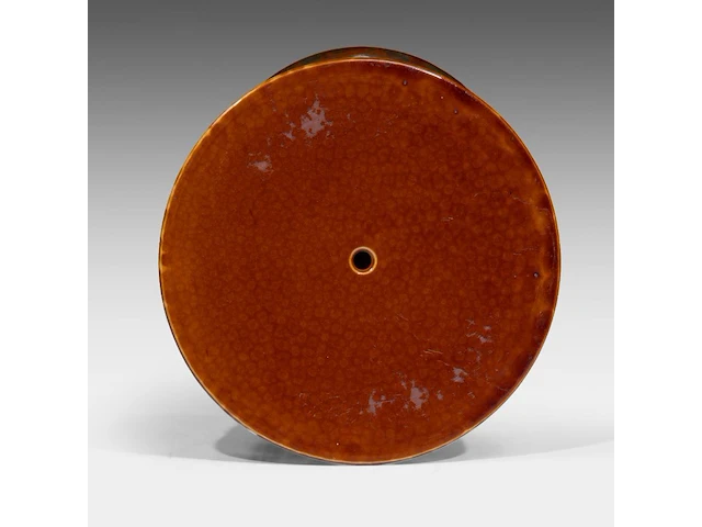 Mouzin-lecat & cie, a polychrome jardinière and stand, nimy - belgium, total h: 119 cm - afbeelding 5 van  9