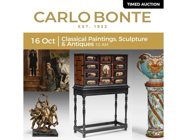 Mouzin-lecat & cie, a polychrome jardinière and stand, nimy - belgium, total h: 119 cm - afbeelding 9 van  9