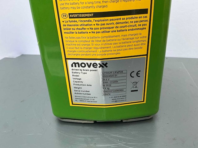 Movexx - lithium lifep04 - 24v 20ah - batterij - afbeelding 2 van  3