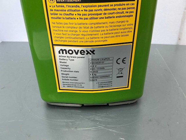 Movexx - lithium lifep04 - 24v 20ah - batterij - afbeelding 2 van  3