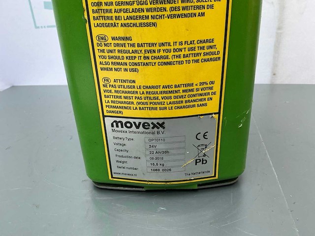Movexx - opt0110 - 24v 22ah - batterij - afbeelding 2 van  3
