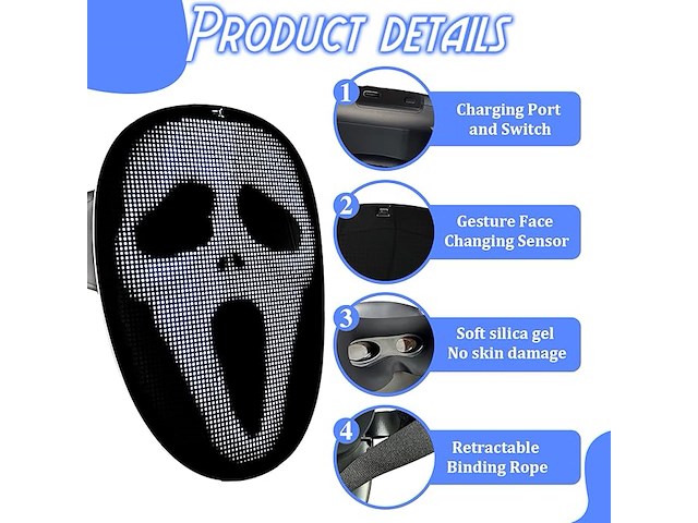 Moyaca led-masker - afbeelding 1 van  4