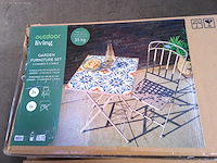 Mozaïektafel + 2 stoelen - taupe - afbeelding 1 van  2