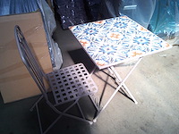 Mozaïektafel + 2 stoelen - taupe - afbeelding 2 van  3