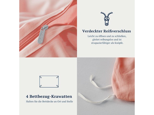 Mr&hm beddengoed, 135 x 200 cm roze - afbeelding 4 van  4