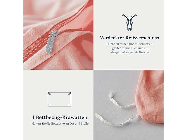 Mr&hm beddengoed, 200 x 200 cm roze - afbeelding 3 van  5