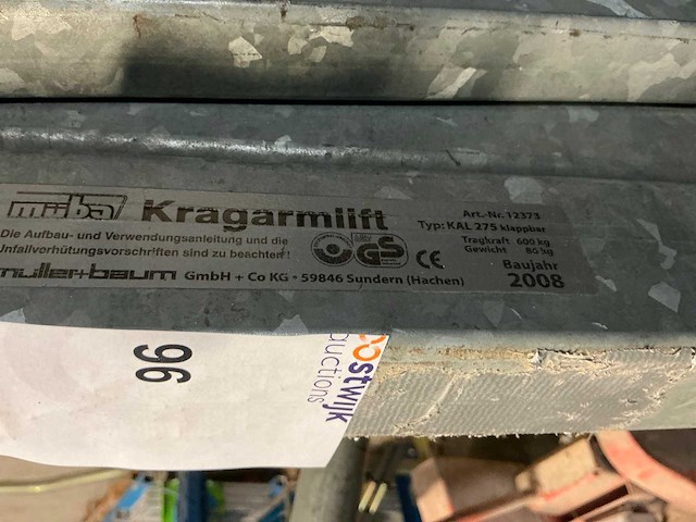 Müba kal275 krachtarmlift (2x) - afbeelding 7 van  7