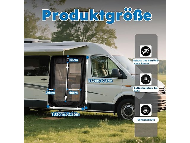 Muggennet voor vw t5 - t6 - afbeelding 4 van  5