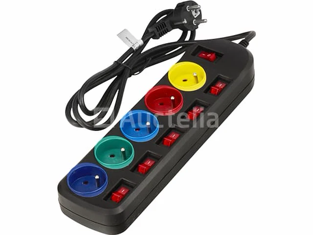 Mukltisocket 5 m, 5 doppen kraft&dele - afbeelding 1 van  3