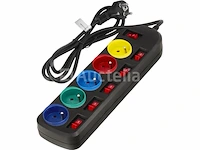 Mukltisocket 5 m, 5 doppen kraft&dele - afbeelding 1 van  3