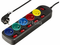Mukltisocket 5 m, 5 doppen kraft&dele - afbeelding 3 van  3