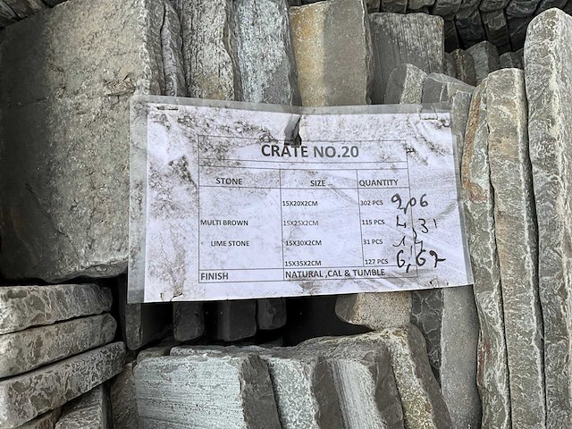 Multi brown limestone natuursteen tuintegels ca. 21,44m2 - afbeelding 2 van  4