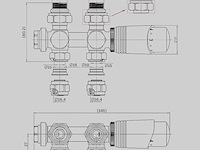 Multiblock thermostaat hoek- en doorlaatvormset aftapblok voor radiatoren - afbeelding 6 van  6