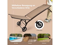 Multifunctionele buitenligstoel met verstelbare rugleuning en wielen (x2) - afbeelding 6 van  7