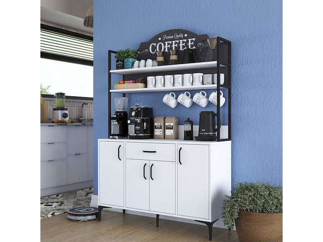 Multifunctionele kast je130 - 100% melamine - wit - afbeelding 1 van  7