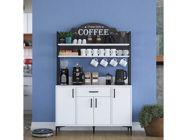 Multifunctionele kast je130 - 100% melamine - wit - afbeelding 2 van  7