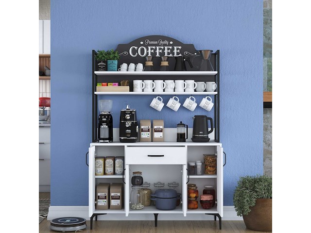 Multifunctionele kast je130 - 100% melamine - wit - afbeelding 4 van  7
