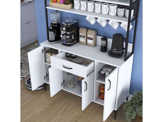 Multifunctionele kast je130 - 100% melamine - wit - afbeelding 6 van  7