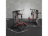 Multifunctionele verstelbare fitnessbank 10 tegengewichten 65 kg met beschermend net - afbeelding 4 van  8