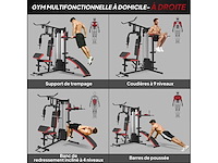 Multifunctionele verstelbare fitnessbank 10 tegengewichten 65 kg met beschermend net - afbeelding 6 van  8