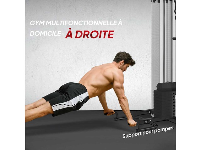 Multifunctionele verstelbare fitnessbank 10 tegengewichten 65 kg met beschermend net - afbeelding 7 van  8