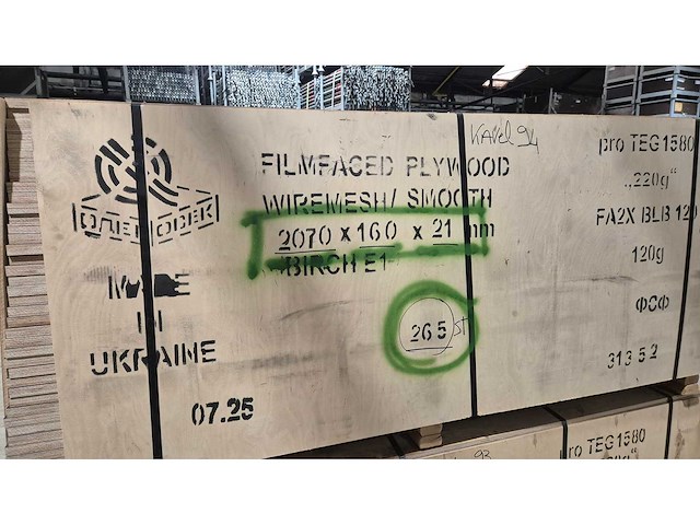 Multiplex betonplex stroken 2072x160x21 - 265st - afbeelding 2 van  2