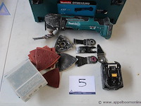 Multitool - makita - dtm51 acculader - makita - 18v slijpschijfjes set - onbekend - diverse maten opbergkoffer - makita - afbeelding 1 van  3