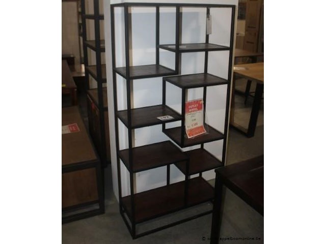 Mumbai boekenrek breed in acasia distressed - afbeelding 1 van  1