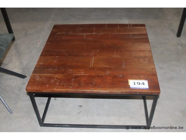 Mumbai salontafel 80x80cm in acasia distressed - afbeelding 1 van  1