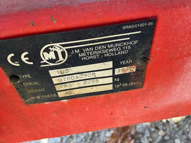 Munckhof 105 getrokken spuitmachine - afbeelding 8 van  8