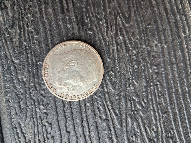 Munt uit het derde rijk 1937.rijksadelaar materiaal 62,5 % zilver en 37,5 % koper - afbeelding 4 van  4