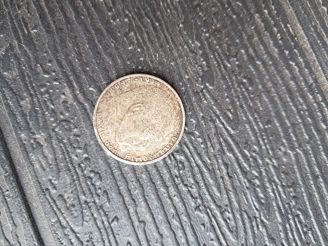 Munt uit het derde rijk 1938.rijksadelaar materiaal 62,5 % zilver en 37,5 % koper - afbeelding 2 van  2