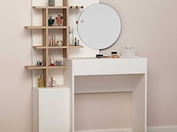 Mup make-uptafel | 100% melamine | wit, eiken - afbeelding 1 van  4