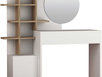 Mup make-uptafel | 100% melamine | wit, eiken - afbeelding 3 van  4