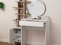 Mup make-uptafel | 100% melamine | wit, eiken - afbeelding 2 van  4