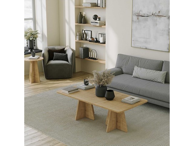 Mushroom 2 salontafel | 100% melamine | saffier eiken - afbeelding 2 van  6