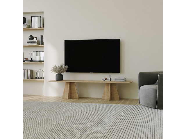 Mushroom tv-meubel | 100% melamine | saffier eiken - afbeelding 2 van  7