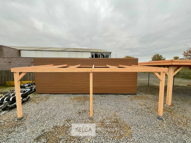 Muur carport/overkapping, afm b310xd300xh185/225 cm - afbeelding 2 van  7