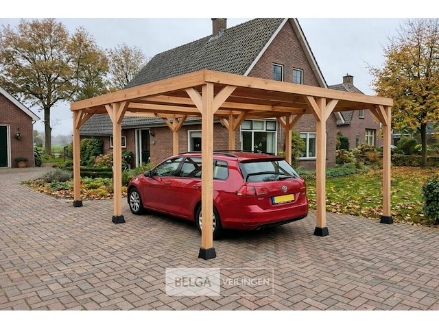 Muur carport/overkapping dubbel, afm b610xd900xh185/225cm - afbeelding 1 van  3