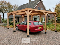 Muur carport/overkapping dubbel, afm b610xd900xh185/225cm - afbeelding 1 van  3