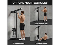 Muurgemonteerde multigym-machine, pull-up station, hoge en lage katrol, 2 katrollen, stalen - afbeelding 5 van  8