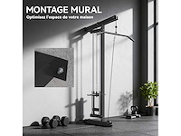 Muurgemonteerde multigym-machine, pull-up station, hoge en lage katrol, 2 katrollen, stalen - afbeelding 6 van  7