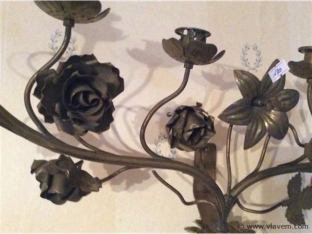 Muurkandelaar koper - afbeelding 2 van  3