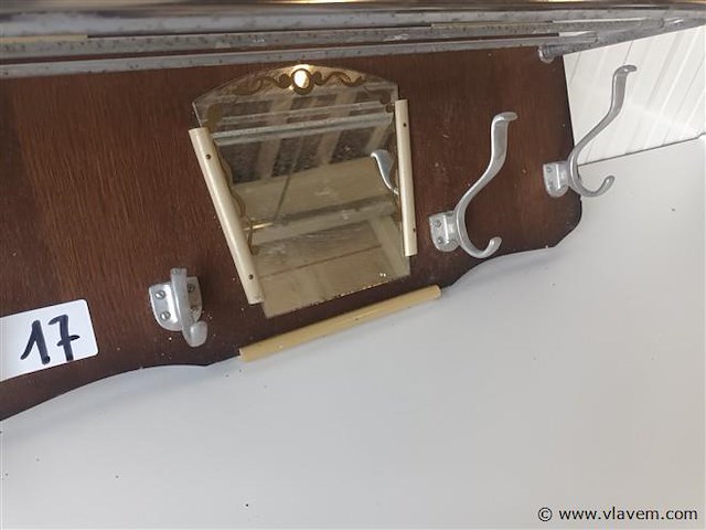 Muurkapstok met spiegel - afbeelding 3 van  4