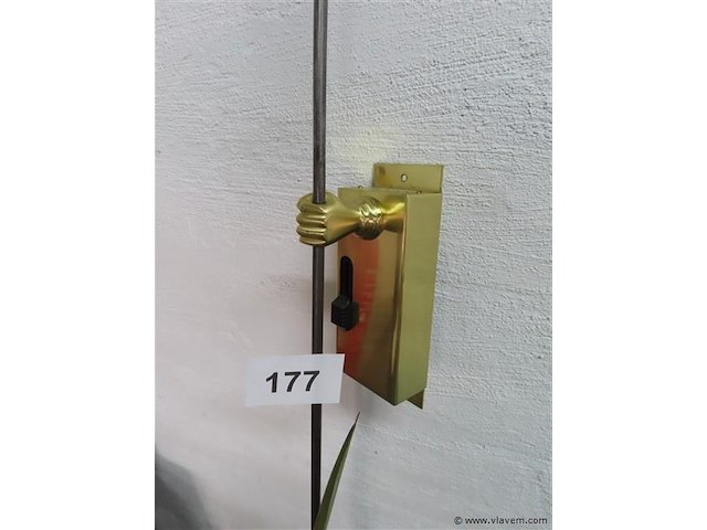 Muurlamp messing en glaspasta h 164cm - afbeelding 3 van  5