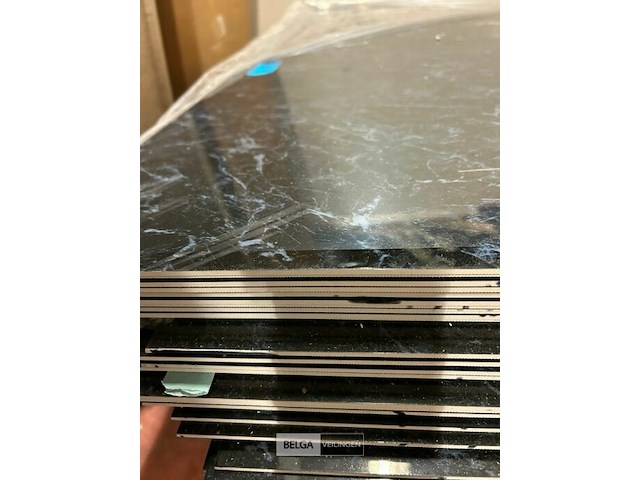 Muurpaneel pvc in marmerprint zwart - 3 st afm 280x122 cm - afbeelding 2 van  2